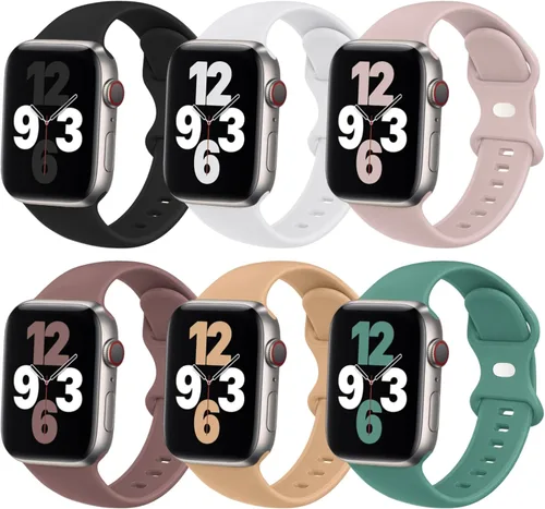 Miniatura 11 de Paquete de 6 correas deportivas compatibles con Apple Watch Band de 1.496 in 1.575 in 1.614 in 1.654 in 1.732 in 1.772 in 1.811 in 1.929 in