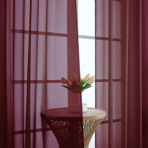 Miniatura 97 de OVZME Cortinas traslúcidas, ligeras, suaves, para estudio, sala de estar y dormitorio, juego de 2 paneles, 42 pulgadas de ancho x 84 pulgadas