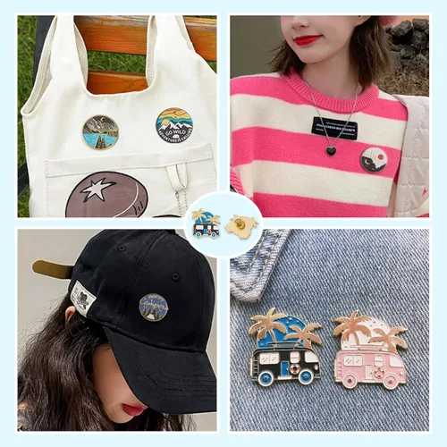 Miniatura 39 de Pandahall - Broches esmaltados de aleación con varios temas, broche de solapa, juego de pines esmaltados