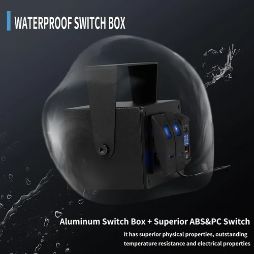 Miniatura 5 de Joinfworld Caja de Interruptor Basculante de 2 Posiciones Impermeable 12V Panel de Interruptor de Barra de Luz LED SPST ON/OFF con Doble Toma USB PD