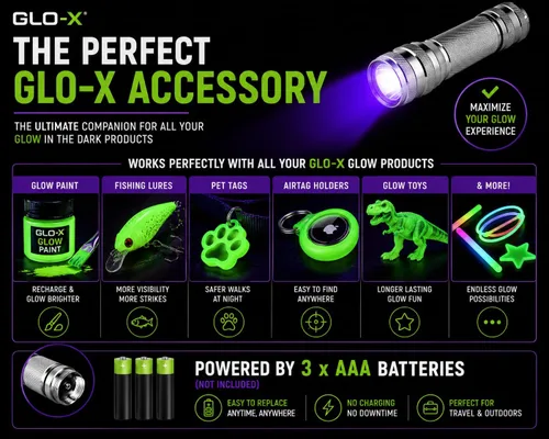 Miniatura 7 de GLO-X Pintura en aerosol que brilla en la oscuridad - Haz que las decoraciones de Halloween interiores y exteriores brillen con neón fluorescente