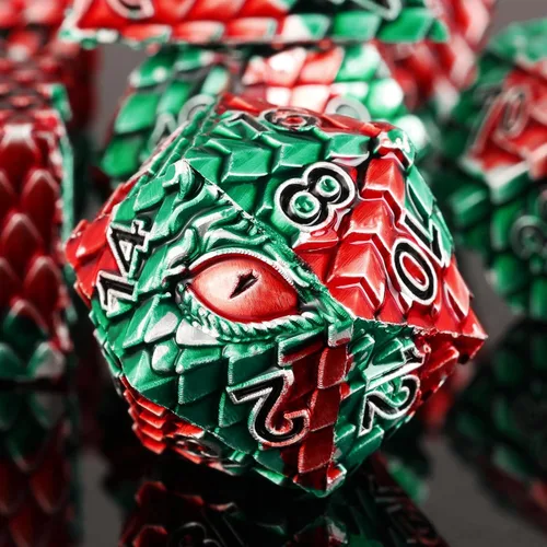 Miniatura 14 de 1 dado de metal D20 DND – Dados poliédricos gigantes metálicos de 20 caras, dados grandes de 1.378 in de ojo de dragón para juego de mesa