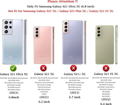 Miniatura 2 de Funda para Samsung Galaxy S21 Ultra: funda protectora de doble capa resistente para teléfono celular, a prueba de golpes, con protector de pantalla