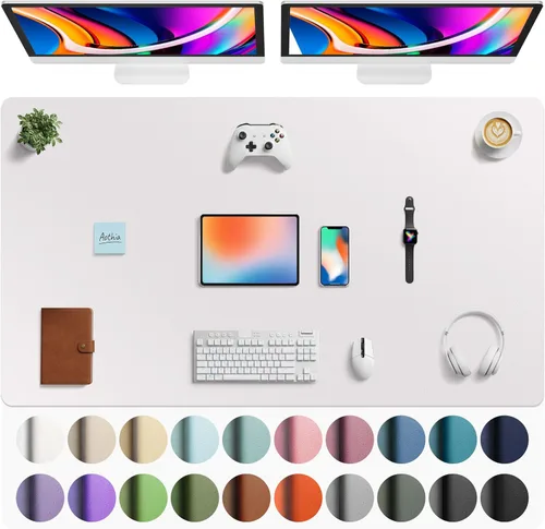 Miniatura 110 de Aothia - Protector de escritorio de cuero sintético, base para mouse, superficie antideslizante e impermeable para escribir y para laptop