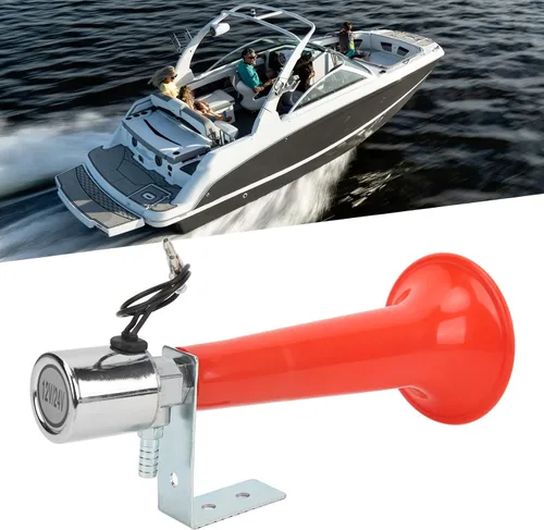 Miniatura 3 de Hupe Pfeife, bocina de aire turca de 12 V, silbato turco, bocina universal Moto Wolf de 24 V/12 V, silbato turco, rojo de 180 db, para automóviles