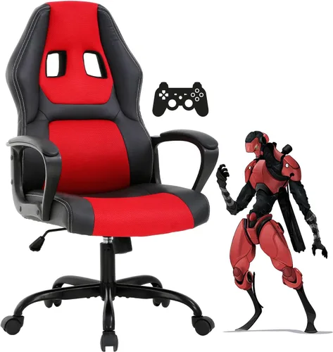 Miniatura 17 de Silla gamer para computadora PC, silla de oficina para adultos, adolescentes y niños, silla ergonómica de piel sintética con soporte lumbar