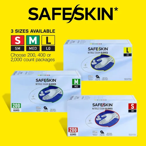 Miniatura 2 de SAFESKIN Nitrile Exam Gloves Disposable - 3.5 Mil, Gray, Powder Free Gloves for Medical, Dental, Cleaning, Cooking