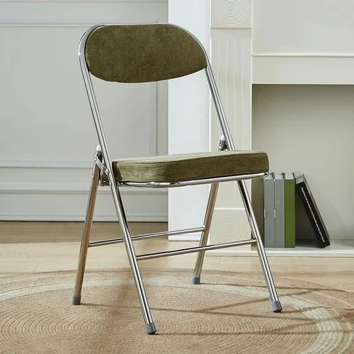 Miniatura 29 de Sillas de comedor modernas, silla auxiliar tapizada para el hogar, con acabado mate, silla de comedor plegable con respaldo abierto, silla sin