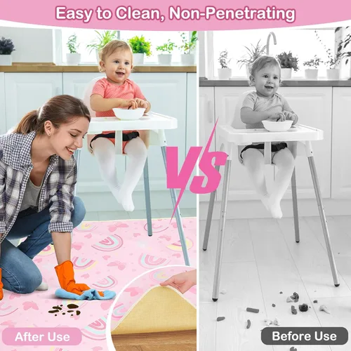 Miniatura 2 de Basumee Tapete de Splat Mat para silla de bebé, impermeable, tapete de salpicaduras para debajo de la silla alta, tapete para atrapar alimentos