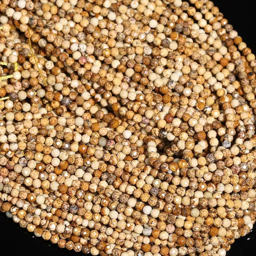 Miniatura 55 de 180 piezas 2mm Cuentas de piedras preciosas de turquesa africana natural facetada redonda suelta para hacer joyas
