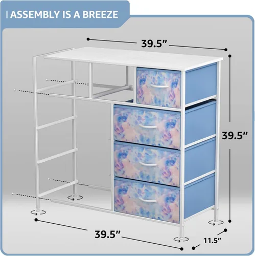 Miniatura 3 de Sorbus - Cómoda para niños con 9 cajones, mueble de almacenamiento en torre para dormitorio, pasillo, armario, organización de oficina, marco