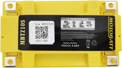 Miniatura 4 de Motobatt Batería MBTZ10S compatible con motocicleta YTX7ABS, YTZ10S 12V 8.6Ah 140CCA