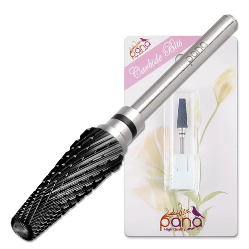 Miniatura 34 de PANA Broca de carburo de uñas 5 en 1 con vástago de 3/32 pulgadas - (triple grueso - 2X grano grueso, DLC negro) - uso de rotación bidireccional