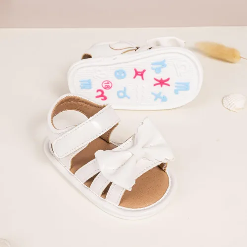 Miniatura 51 de Meckior Sandalias de verano con punta abierta y suave de piel sintética para bebés y niñas pequeñas