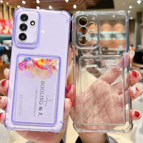 Miniatura 9 de Tuokiou Funda para Samsung Galaxy A14 5G, Fundas Protectoras Transparentes con Ranura para Tarjetas, Funda Cartera de TPU Suave Ajustada Resistente