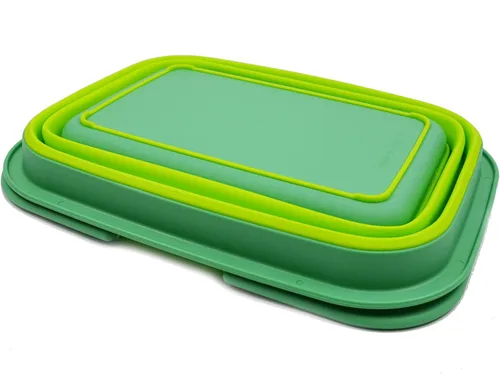 Miniatura 4 de SAMMART Tina de plástico plegable con asa de 9.2 L (2.3 galones) – Cesta de picnic portátil al aire libre – Lavabo plegable para lavar platos, Verde