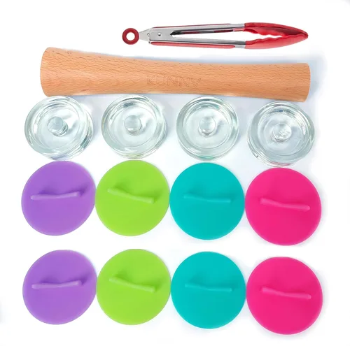 Miniatura 7 de Tapas de fermentación para tarros de masón, paquete de 4 tapas de fermentación de chucrut de silicona fáciles de limpiar Airlock para frascos Mason