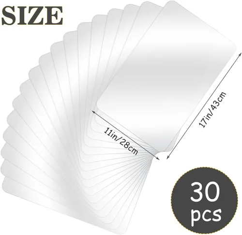 Miniatura 2 de Tecmisse 30 PCS Manteles Individuales de Plástico Resistentes al Calor Lavables, Tapetes para Mesa, Manteles Individuales Transparentes para Mesa