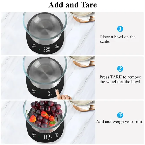 Miniatura 5 de Homebuds Báscula digital de alimentos de 22 libras gramos y onzas en 0.04 oz, alta precisión garantizada por la fábrica profesional de básculas