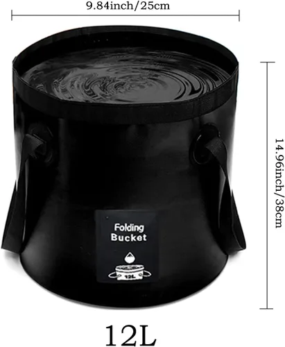 Miniatura 2 de Cubo plegable con asa, contenedor de agua plegable ligero, cubo plegable portátil para pesca, camping, senderismo, mochileros, supervivencia al aire