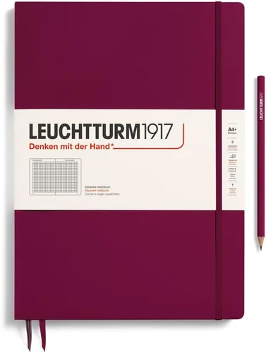 Miniatura 26 de LEUCHTTURM1917 - Cuaderno de tapa dura Master Slim A4+ - 123 páginas numeradas para escritura y diario (salvia, a rayas)