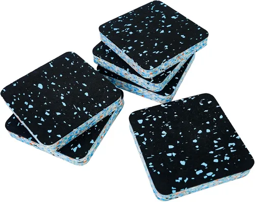 Luwint Almohadillas para cinta de correr, acolchado de espuma de goma, aislamiento de sonido, antivibración, absorción de golpes, láminas de 6 PIEZAS