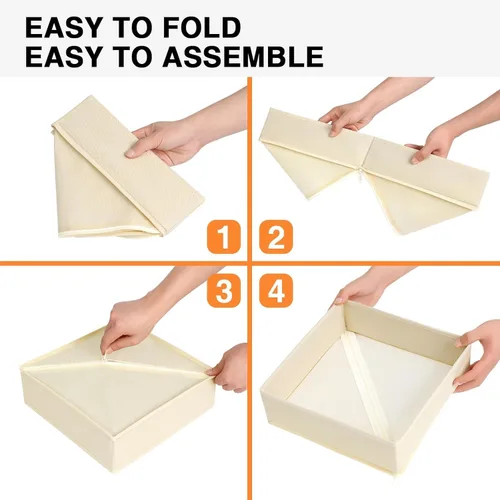 Miniatura 4 de DIMJ Organizador de cajones para ropa, paquete de 6 unidades, organizadores plegables para bebé, organizador de almacenamiento y cómoda