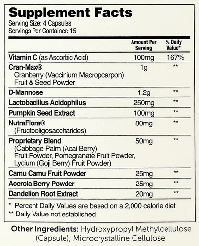 Miniatura 6 de Píldoras Zahlers UTI para el tracto urinario y la vejiga de arándano concentrado, enriquecidos con vitamina C, certificado Kosher, 1