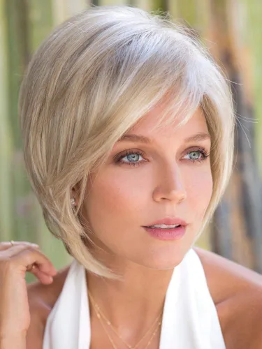 Reese - Gorra grande de color almendra con raíces de especias, estilo Bob despeinado, pelo corto, capas cortas, con flecos laterales, trama abierta,