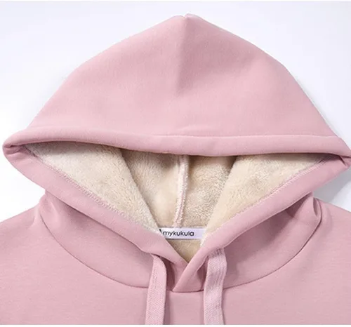 Miniatura 3 de Malajisi Sudadera con capucha para mujer, forro polar, sherpa, para invierno, casual, ajuste holgado