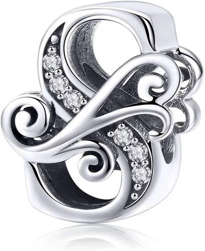 Miniatura 71 de BETTY&SARAH dije de plata esterlina 925 con forma de letra, para pulseras Pandora, letra del alfabeto, joya, regalo para mujer