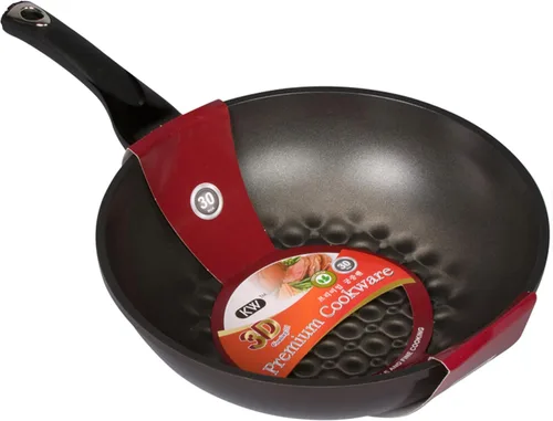 Miniatura 3 de Sartén wok antiadherente de mármol 3D con revestimiento antiarañazos (fabricado en Corea). (8.7 in)