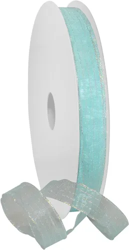 Morex Ribbon Harmony Metallic, envoltura de regalos, decoración de boda, lazos, brillo brillante, 5/8" x 50 yardas, aguamarina