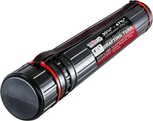 U.S. Art Supply Tubo grande para póster – telescópico ajustable de 30-1/4 a 47-3/4 pulgadas – Tubo de almacenamiento duradero de 4-7/8 pulgadas de
