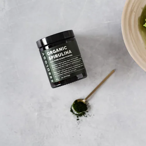 Miniatura 3 de Erbology Polvo de espirulina orgánica de 3.2 onzas, 45 porciones, de origen sostenible en Portugal, apoyo de energía e inmunidad, rico en clorofila