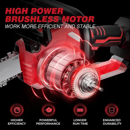 Miniatura 7 de Sierra de poste inalámbrica 2 en 1 de 10 pulgadas y motosierra compatible con batería Milwaukee M18 de 18 V, alcance total de máximo 15 pies