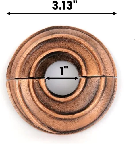 Miniatura 3 de Renovators Supply Manufacturing Placa de escudo de 3,13 pulgadas OD Escutcheon 1/2 en IPS Acabado de cobre antiguo Brida de radiador de aluminio