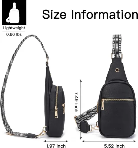 Miniatura 62 de Telena Riñonera pequeña para mujer, de cuero, cangureras, bolsa de pecho para mujer