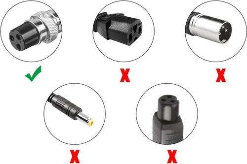 Miniatura 3 de 44V 1.8A Cargador de batería de plomo ácido XLR hembra de 3 pines con cable de alimentación en línea de 3 puntas para Boreem Jia, Minimoto, Rad2Go