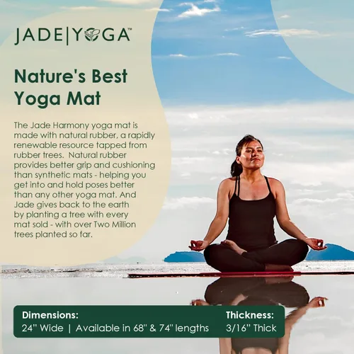 Miniatura 4 de JadeYoga Harmony Alfombrilla de Yoga - Alfombrilla de Gimnasio Fitness Duradera y Gruesa, Alfombrilla de Yoga de Goma Natural Antideslizante