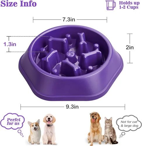 Miniatura 2 de UPSKY Cuenco Rompecabezas de Alimentación Lenta para Perros, Cuenco Interactivo Antideslizante Anti-Hinchazón para Lamer Golosinas para Perros