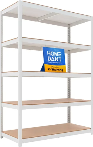 Miniatura 23 de HOMEDANT House - Estantería de metal resistente ajustable de 24.4 pulgadas de ancho y 5 niveles para garaje, estantes de almacenamiento de pie, Negro
