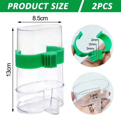 Miniatura 2 de Dispensador automático de agua para pájaros, alimentador de agua para pájaros, botellas, bebedor de loros, contenedor de alimentos de semillas