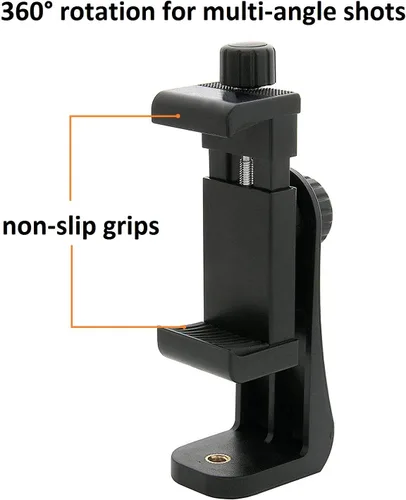 Miniatura 4 de Alphx - Juego de adaptador universal para trípode para teléfono celular, compatible con iPhone, Samsung y todos los teléfonos, gira vertical