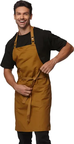 Miniatura 12 de Delantales de chef para hombres y mujeres con bolsillos grandes, delantal de lona, impermeable, profesional, con 2 bolsillos, 4251 GB