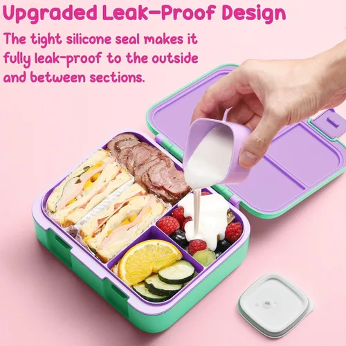 Miniatura 9 de Fimibuke Lonchera Bento de 32 onzas para niños con termo de 12 onzas, bolsa de almuerzo aislada y bolsa de hielo, contenedor de comida de 3