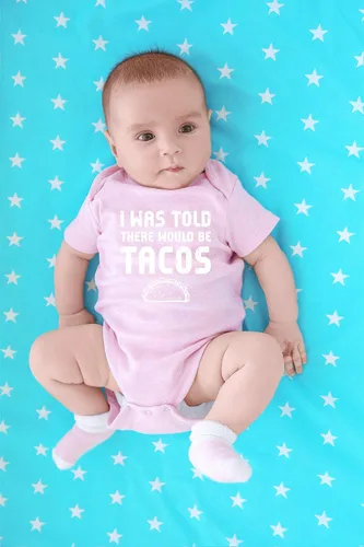 Miniatura 4 de CBTwear Body de bebé con texto en inglés "I Was Told There Would Be Tacos" - Lindo mameluco de humor unisex para recién nacidos