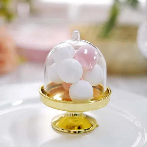 Miniatura 10 de Efavormart - Paquete de 12 soportes transparentes para cupcakes de 3 pulgadas, soporte de placa de exhibición de dulces con cúpula para bodas