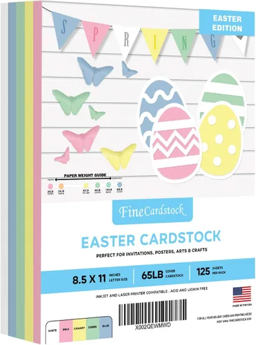 Tarjeta de colores de Pascua, cartulina multicolor a granel de 8.5 x 11 pulgadas para saludos de primavera, etiquetas de regalo, arte y