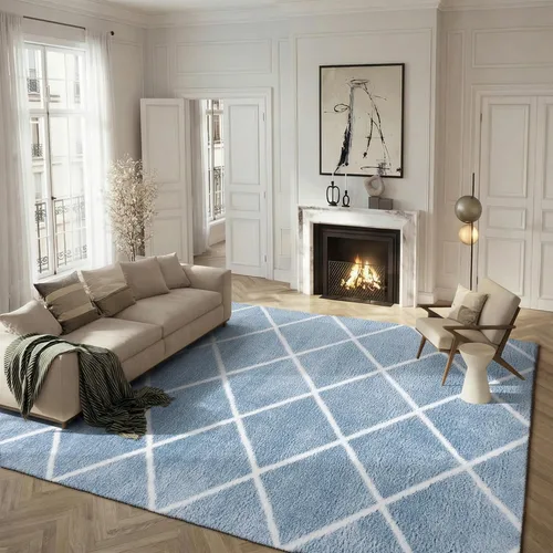 Miniatura 28 de SAFAVIEH Tahoe Shag Collection - Alfombra para pasillo, 2 x 9 pies, diseño de enrejado, no desprende pelusa y de fácil cuidado, 1.2 pulgadas